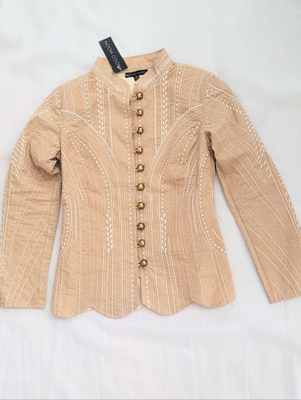 NWT! Boho Quilted Women's Fall Blazer Event Button Front Embroidered Jacket XS - Picture 14 of 16